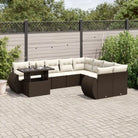 Loungetuinset van zwart materiaal en gepoedercoat staal met ruime afmetingen - Bruin en crème - Tuinsets