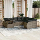Loungetuinset van zwart materiaal en gepoedercoat staal met ruime afmetingen - Grijs - Tuinsets