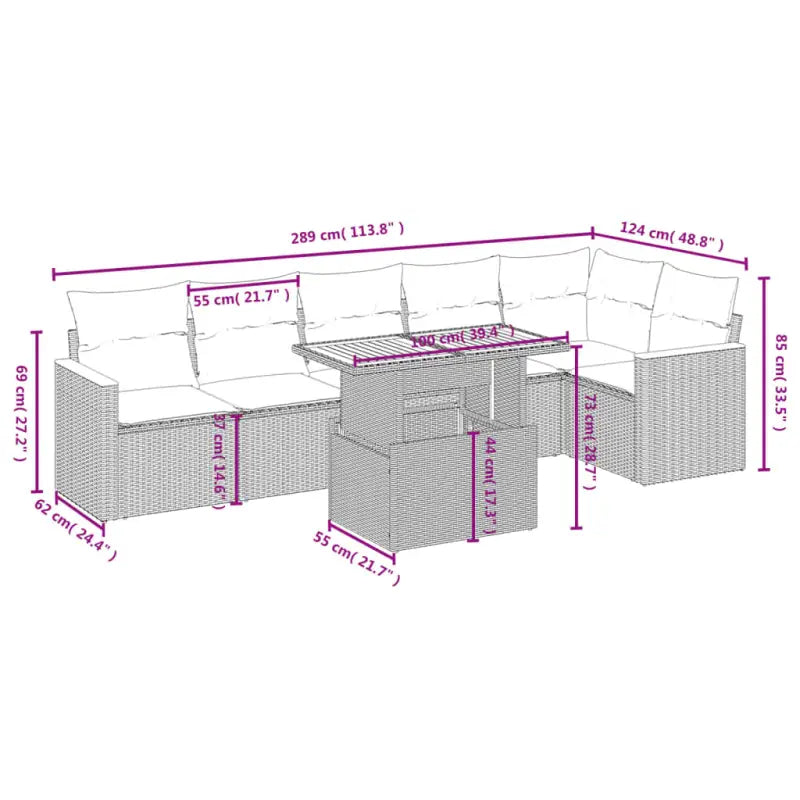 Loungetuinset van zwart materiaal met gepoedercoat staal voor buitenplezier - Tuinsets
