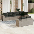Loungetuinset van zwart materiaal met gepoedercoat staal afmetingen - Lichtgrijs / Zonder tafel - Tuinsets