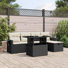 Loungetuinset van zwart materiaal met gepoedercoat staal afmetingen - Zwart en crème / zonder opbergruimte - Tuinsets
