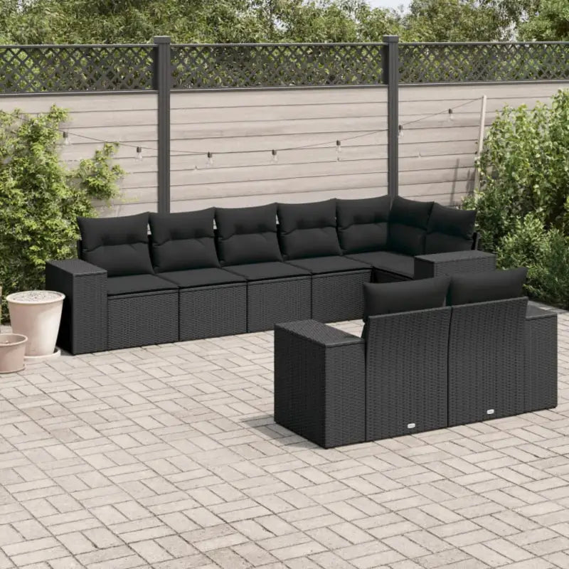 Loungetuinset van zwart materiaal met gepoedercoat staal afmetingen - Tuinsets
