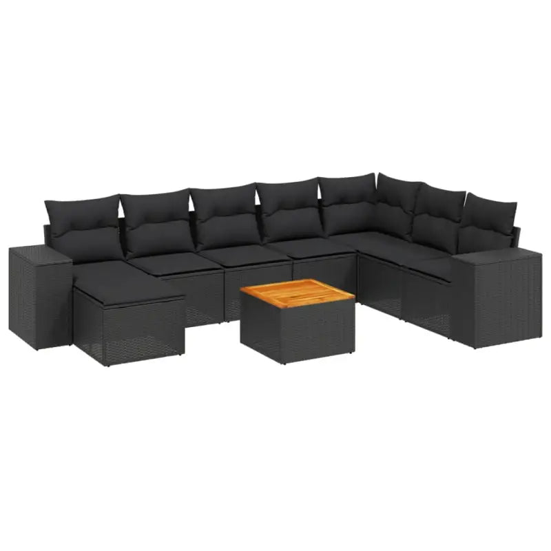Loungetuinset van zwart materiaal met waterdichte tas en gepoedercoat staal - Tuinsets
