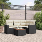 LoungeTuinstoel Set in Beige Material met Waterdichte Tas en Gepoedercoat Staal - Zwart en crème - Tuinsets