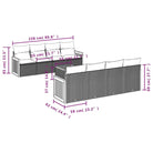 Loungevuurset in zwart materiaal met poly rattan en gepoedercoat staal - Tuinsets
