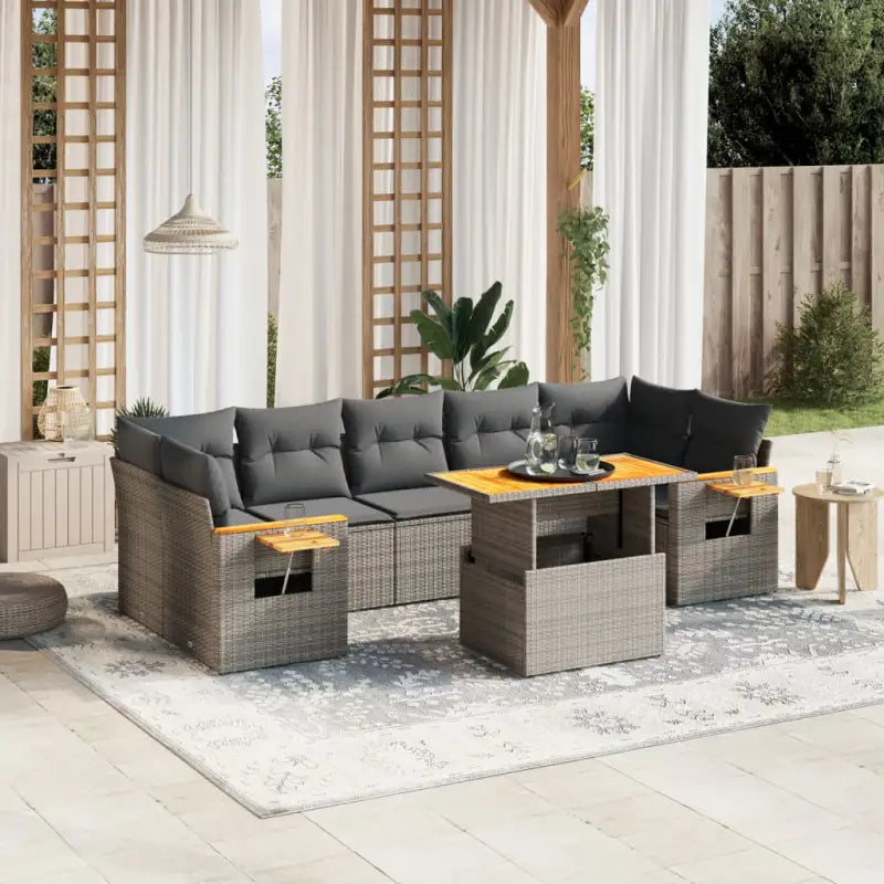 Loungezaal in grijs materiaal met gepoedercoat staal en comfortabele afmetingen - Tuinsets