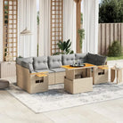Loungezaal in grijs materiaal met gepoedercoat staal en comfortabele afmetingen - Beige en grijs / zonder opbergruimte