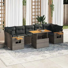Loungezaal in grijs materiaal met gepoedercoat staal en comfortabele afmetingen - Grijs / met opbergruimte - Tuinsets