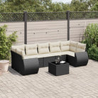 Loungezetel met beige materiaal en gepoedercoat staal afmetingen - Zwart en crème - Tuinsets