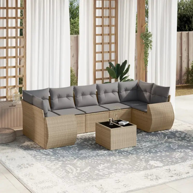 Loungezetel met beige materiaal en gepoedercoat staal afmetingen - Beige en grijs - Tuinsets