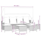 Loungezets in poly rattan met verstelbare posities en gepoedercoat staal - Tuinsets
