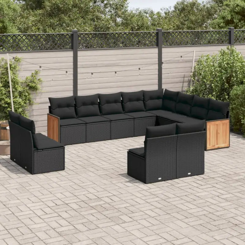 Loungezets met beige materiaal en waterdichte zak voor buitengebruik - Zwart / Zonder tafel - Tuinsets