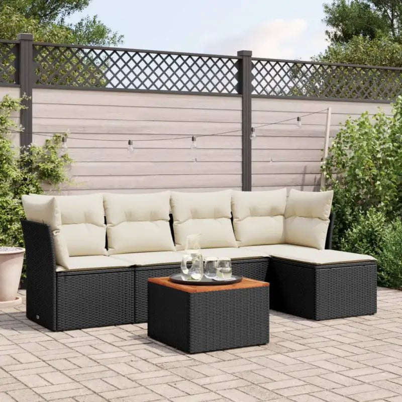 Loungezets voor tuin van zwart materiaal met gepoedercoat staal - Tuinsets