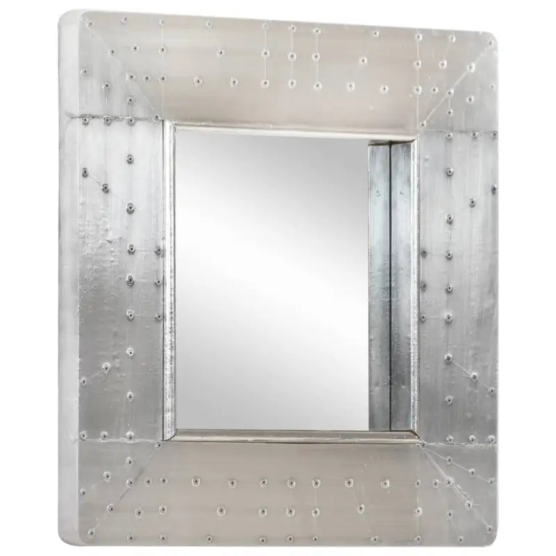 Luchtvaartspiegel met metalen afwerking en klinknageldetails - 50 x 50 cm / 1 - Spiegels