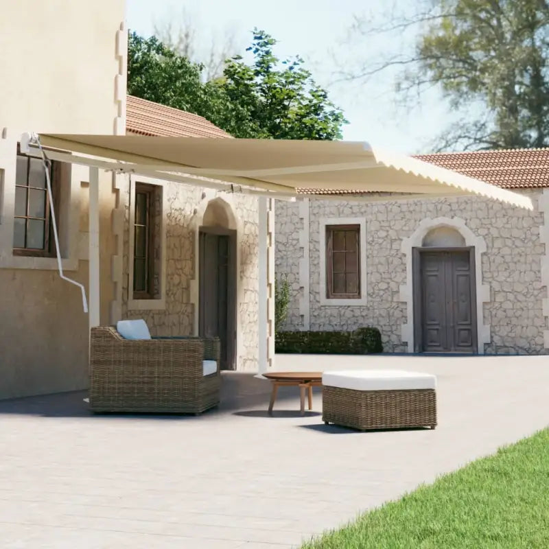 Luifelpaalset voor extra stabiliteit en schaduw op terras en tuin - Wit / 600 x 245 cm / 1 - Zonwering
