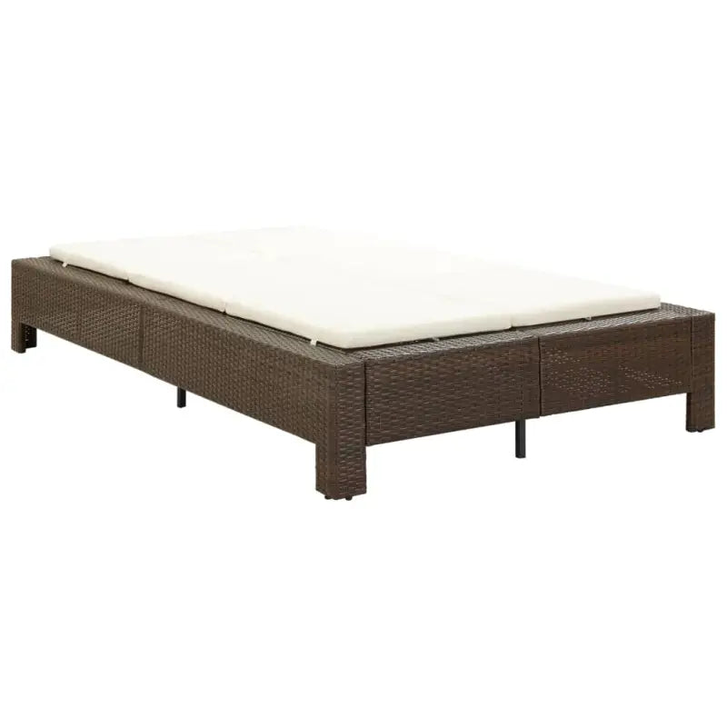 Luxe 2-persoons ligbed met poly rattan en gepoedercoat stalen frame - Tuinbedden