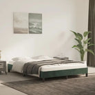 Luxe bedframe met multiplex lattenbodem en zachte fluwelen bekleding - Donkergroen / 140 x 200 cm / 25 cm - Bedden &