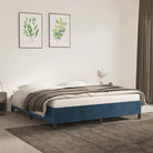 Luxe bedframe met multiplex lattenbodem en zachte fluwelen bekleding - Donkerblauw / 180 x 200 cm / 35 cm - Bedden &