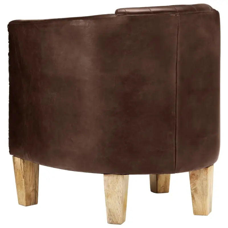 Luxe fauteuil van echt leer en massief mangohout voor ontspanning - Fauteuils & Relaxfauteuils