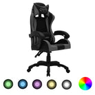 Luxe gamestoel met RGB LED en hoogte verstelbaar kunstlederen bekleding - Grijs en zwart / 1 / Zonder voetensteun