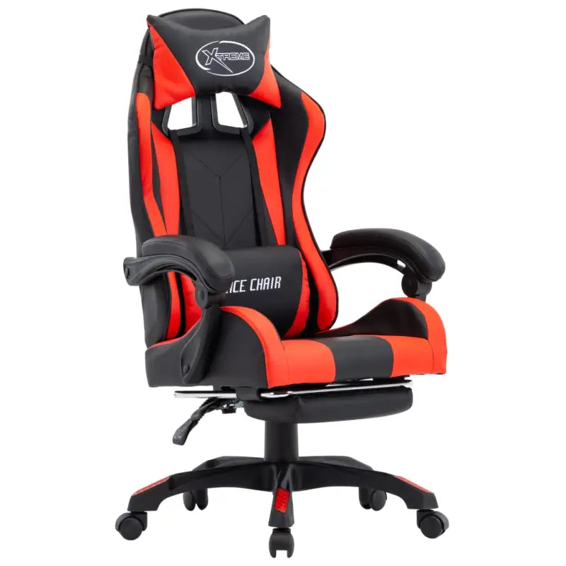 Luxe hoogte verstelbare racestoel met kunstleer voor gamen of werken - Rood en zwart / 1 - Bureaustoelen