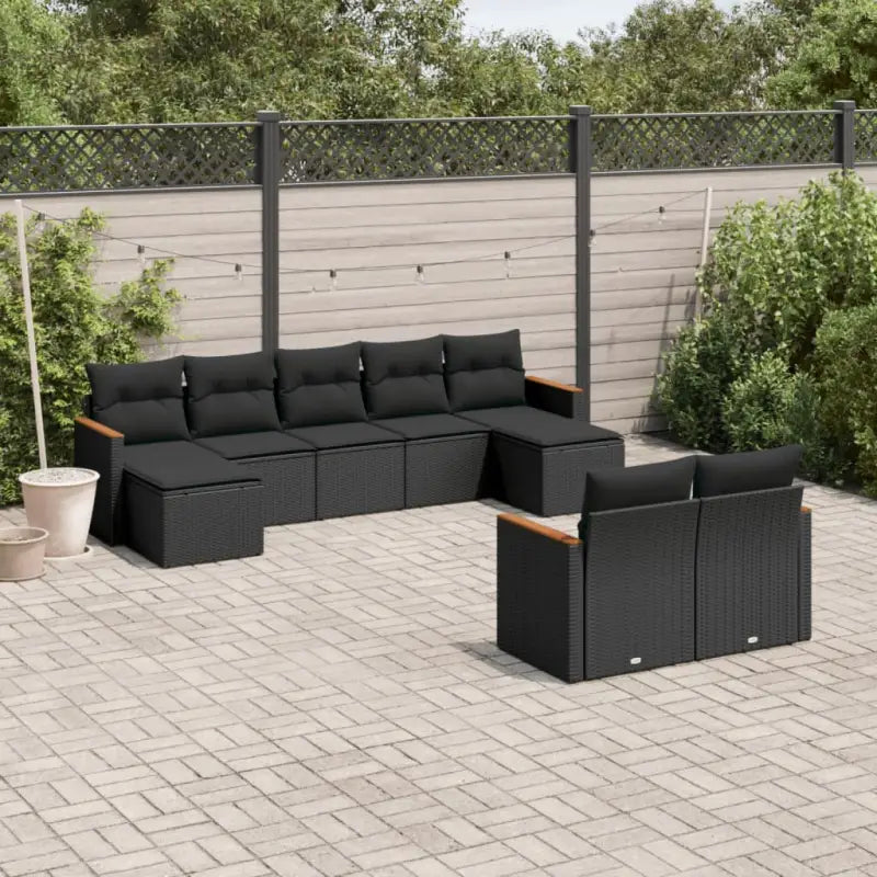 Luxe loungeset met zwart materiaal en waterdichte tas voor buitengebruik - Zwart / Zonder tafel - Tuinsets