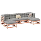 Luxe loungeset van massief grenenhout met modulair ontwerp voor comfortabel buitenplezier - Natuurlijk douglashout