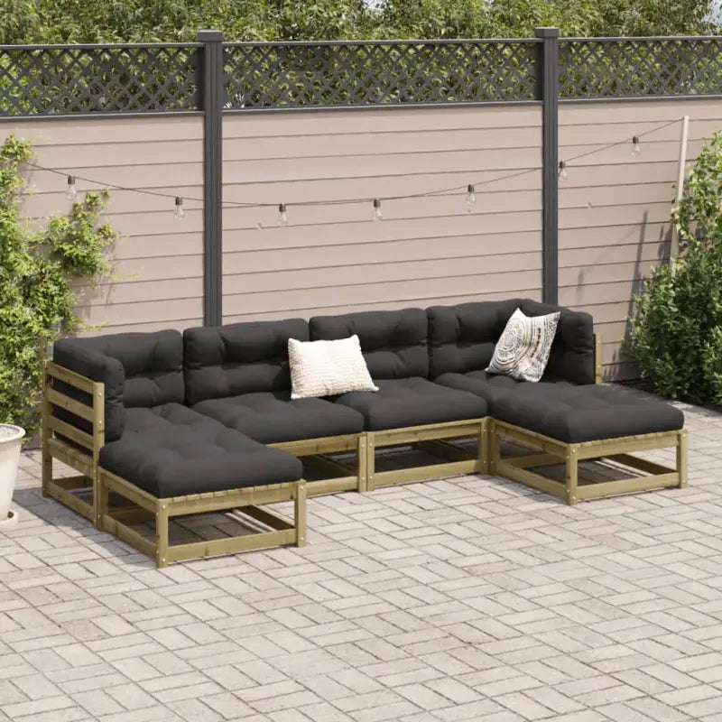 Luxe loungeset van massief grenenhout met modulair ontwerp voor comfortabel buitenplezier - Tuinsets