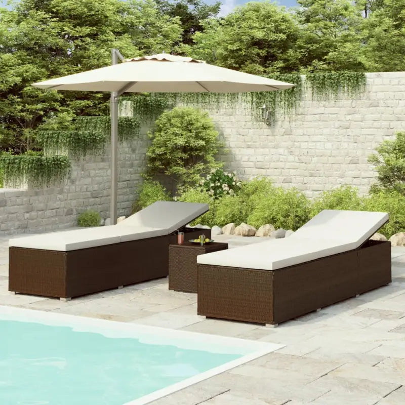 Luxe loungestoelen voor een ontspannende zonnige dag - Bruin / 1 - Ligstoelen