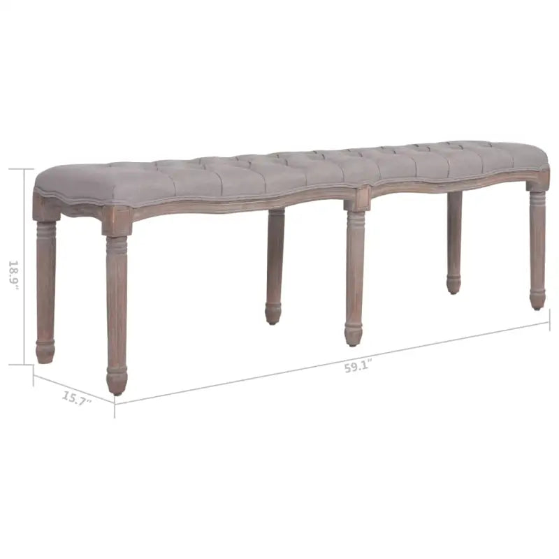 Luxe opbergbank met massief hout en antieke charme - Crèmewit / 59.1 x 15.7 x 18.9 in - Opberg- & halbankjes