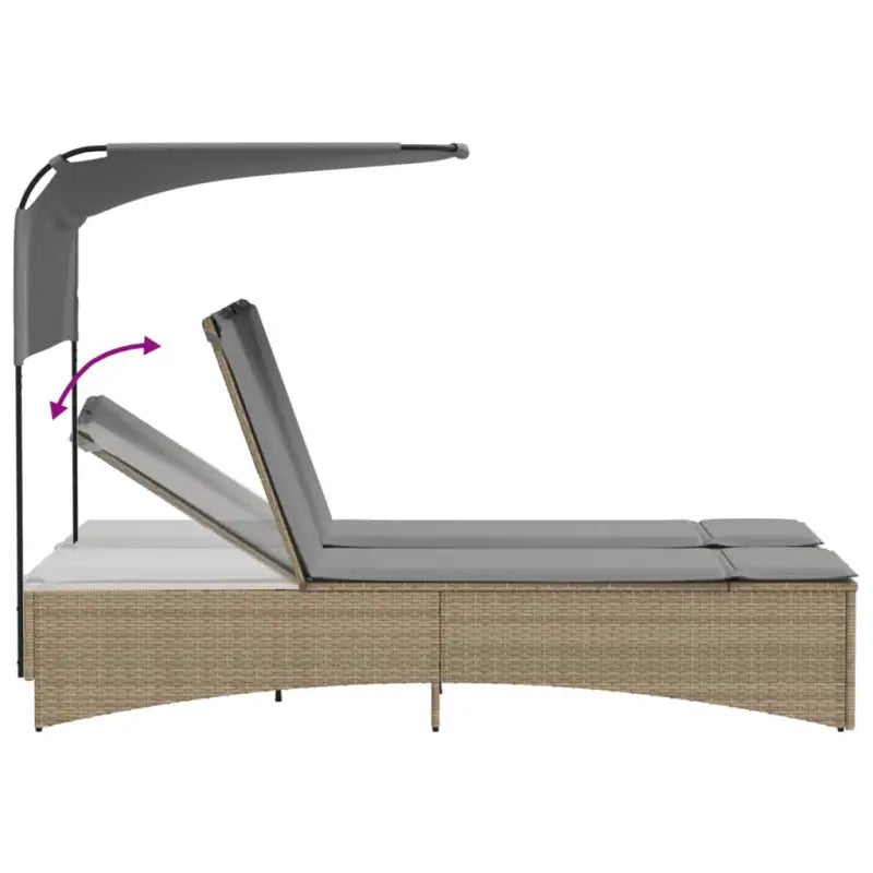 Luxe poly rattan ligbed voor een comfortabele zitervaring met wasbare hoes - Ligstoelen