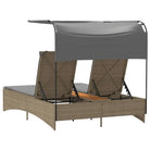 Luxe poly rattan ligbed voor een comfortabele zitervaring met wasbare hoes - Ligstoelen