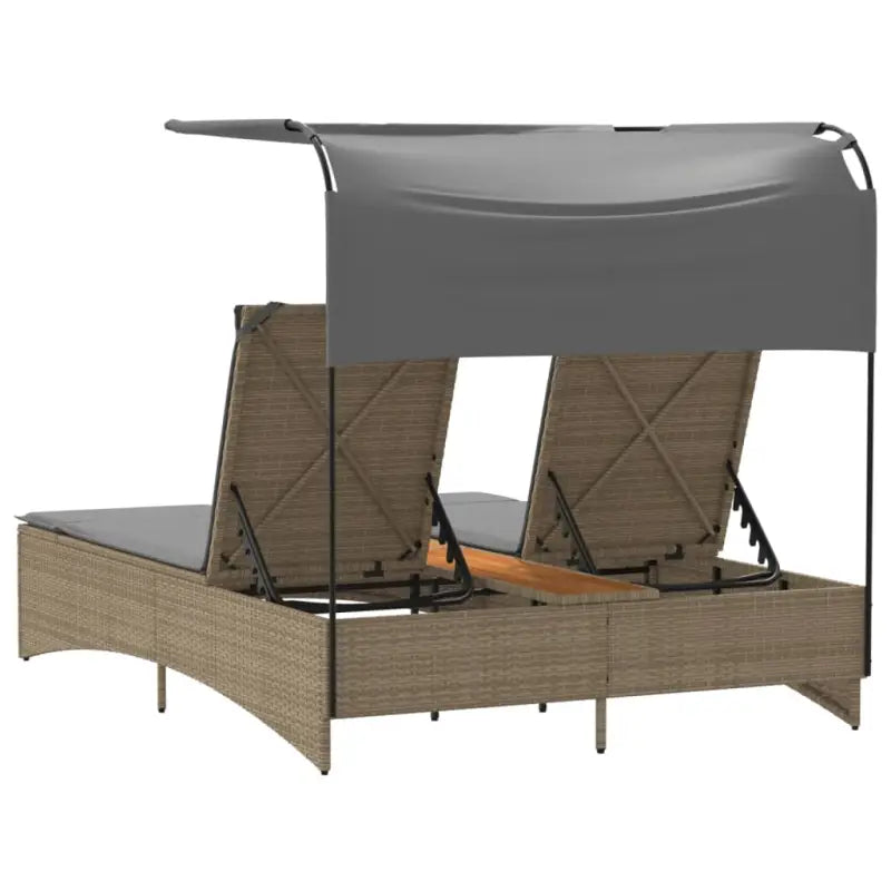 Luxe poly rattan ligbed voor een comfortabele zitervaring met wasbare hoes - Ligstoelen