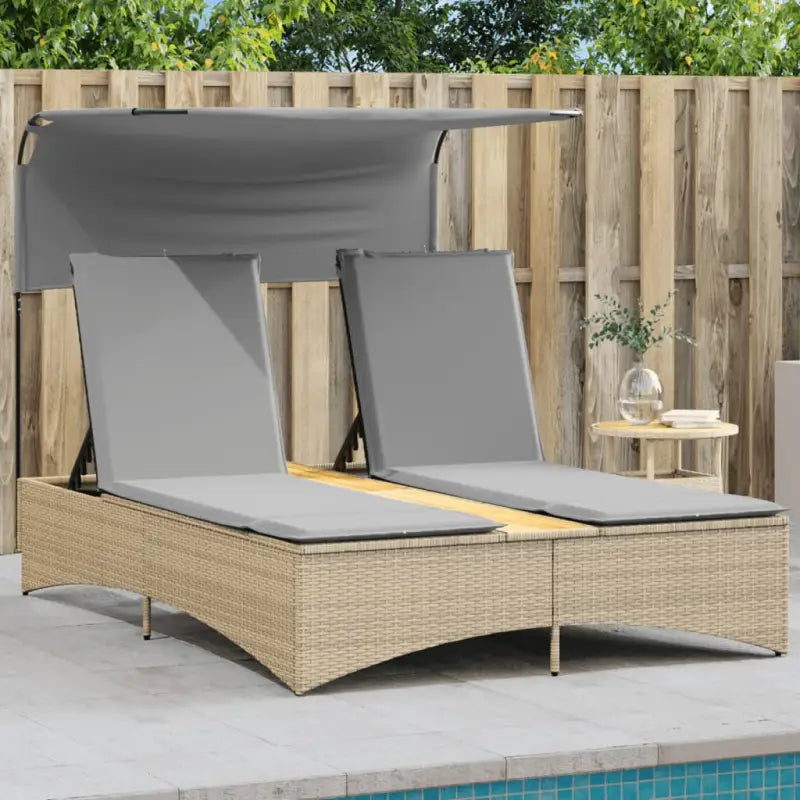 Luxe poly rattan ligbed voor een comfortabele zitervaring met wasbare hoes - Ligstoelen