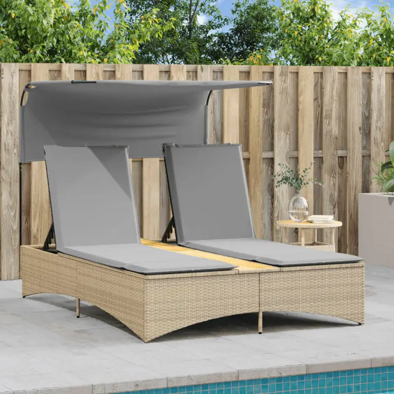 Luxe poly rattan ligbed voor een comfortabele zitervaring met wasbare hoes - Ligstoelen