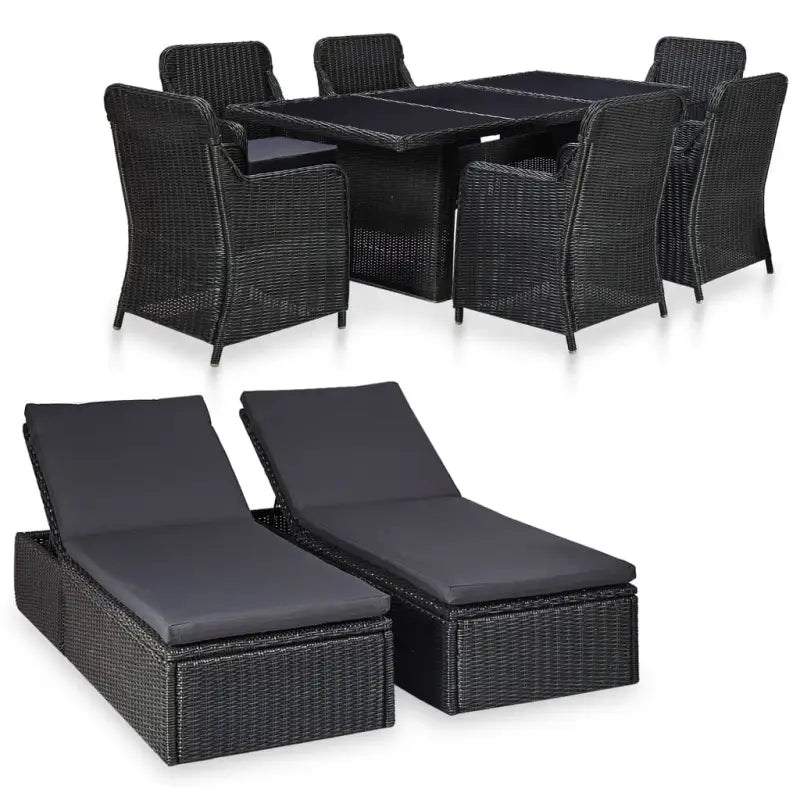 Luxe poly rattan tuinset met elegant ontwerp voor tuin of terras - Tuinsets