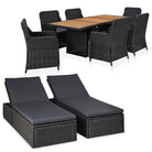 Luxe poly rattan tuinset met elegant ontwerp voor tuin of terras - Zwart en bruin - Tuinsets