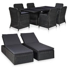 Luxe poly rattan tuinset met elegant ontwerp voor tuin of terras - Zwart - Tuinsets