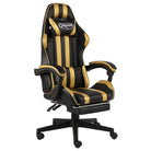 Luxe racestoel met kunstleren bekleding voor comfortabel gamen en werken - Goud / 1 / Met voetensteun - Bureaustoelen