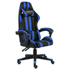 Luxe racestoel met kunstleren bekleding voor comfortabel gamen en werken - Blauw / 1 / Zonder voetensteun