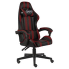 Luxe racestoel met kunstleren bekleding voor comfortabel gamen en werken - Wijnrood / 1 / Zonder voetensteun