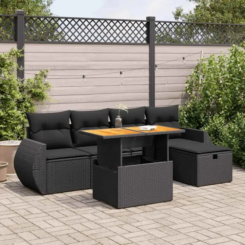 Luxe tuinkussen Set in zwart materiaal met gepoedercoat staal - Zwart / met opbergruimte - Tuinsets