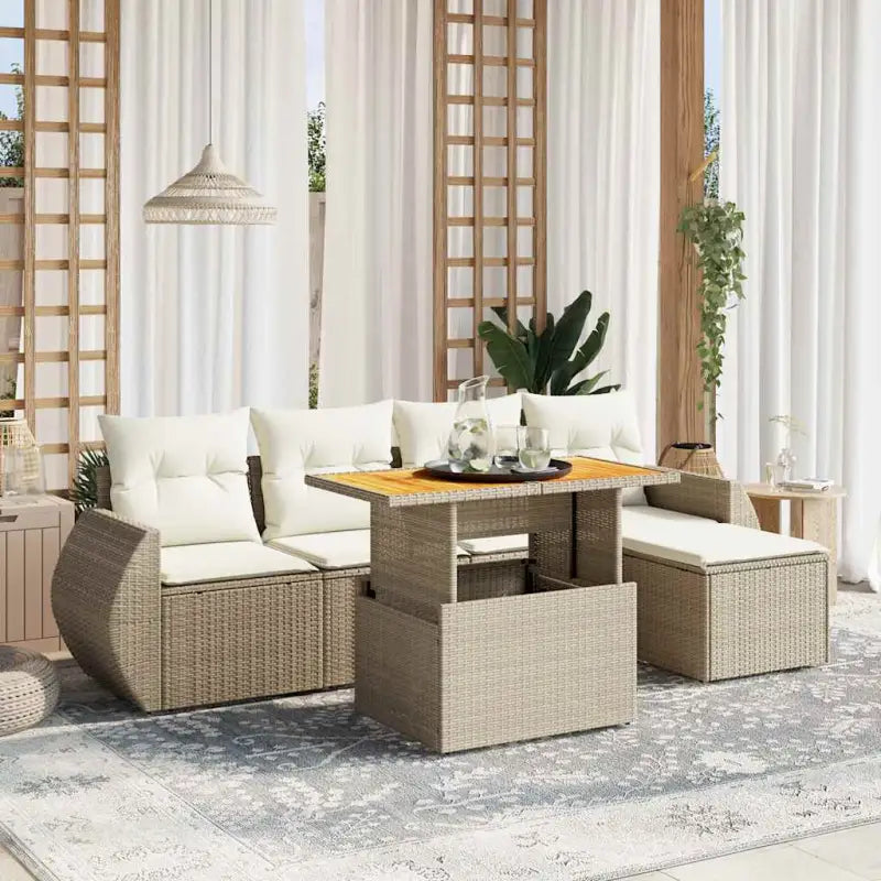 Luxe tuinkussen Set in zwart materiaal met gepoedercoat staal - beige en crèmekleurig / zonder opbergruimte - Tuinsets