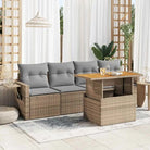Luxe tuinset met grijs materiaal en gepoedercoat staal voor buitenplezier - Beige en grijs / met opbergruimte - Tuinsets