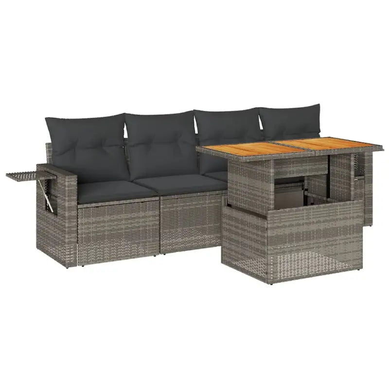 Luxe tuinset met grijs materiaal en gepoedercoat staal voor buitenplezier - Tuinsets
