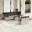 Luxe tuinset met zwart materiaal en gepoedercoat staal - Lichtgrijs / Met tafel - Tuinsets
