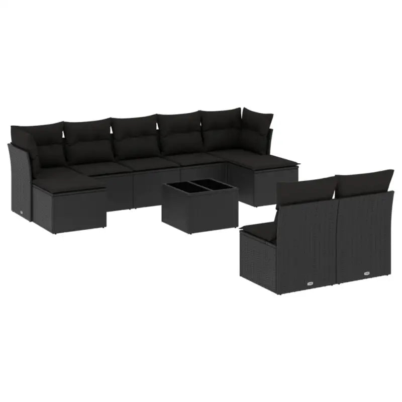 Luxe tuinset met zwart materiaal en gepoedercoat staal - Tuinsets
