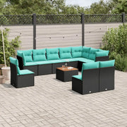 Luxe tuinset van poly rattan en gepoedercoat staal voor buitenplezier - Tuinsets