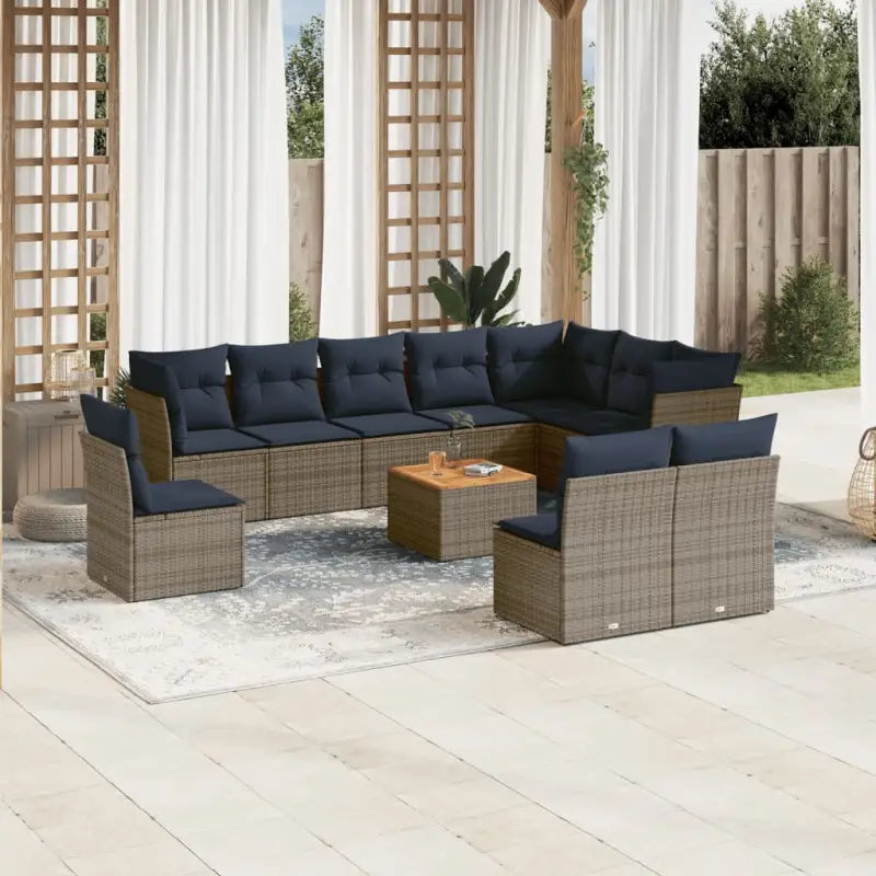 Luxe tuinset van poly rattan en gepoedercoat staal voor buitenplezier - Grijs - Tuinsets