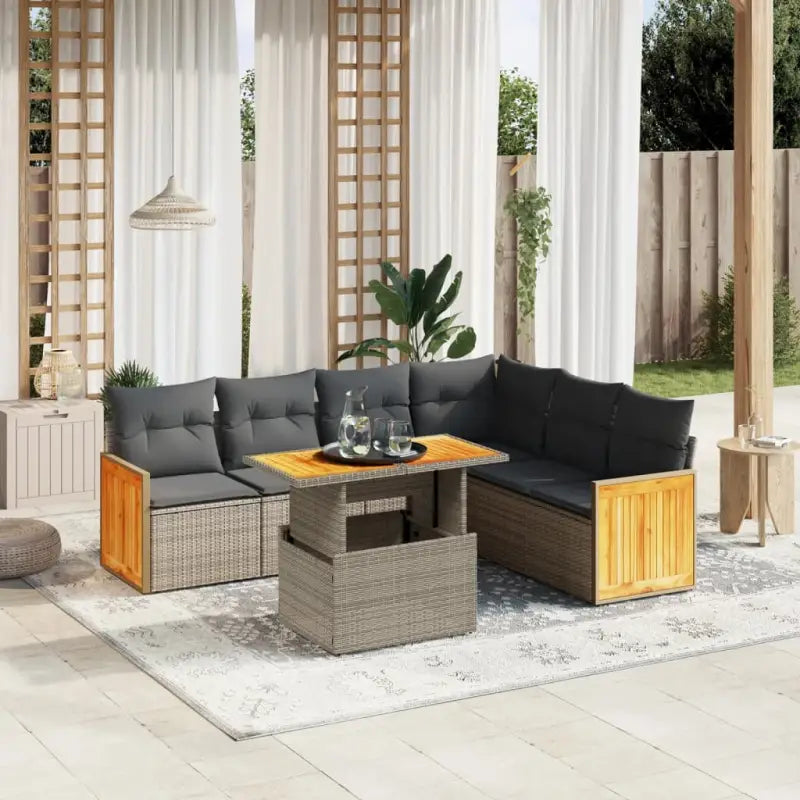 Luxe tuinset van zwart gepoedercoat staal voor buiten ontspanning - Grijs / zonder opbergruimte - Tuinsets